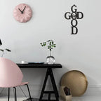 Black Cross Metal Wall Art - God Is Good Decor Sign
