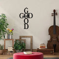 Black Cross Metal Wall Art - God Is Good Decor Sign