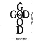 Black Cross Metal Wall Art - God Is Good Decor Sign