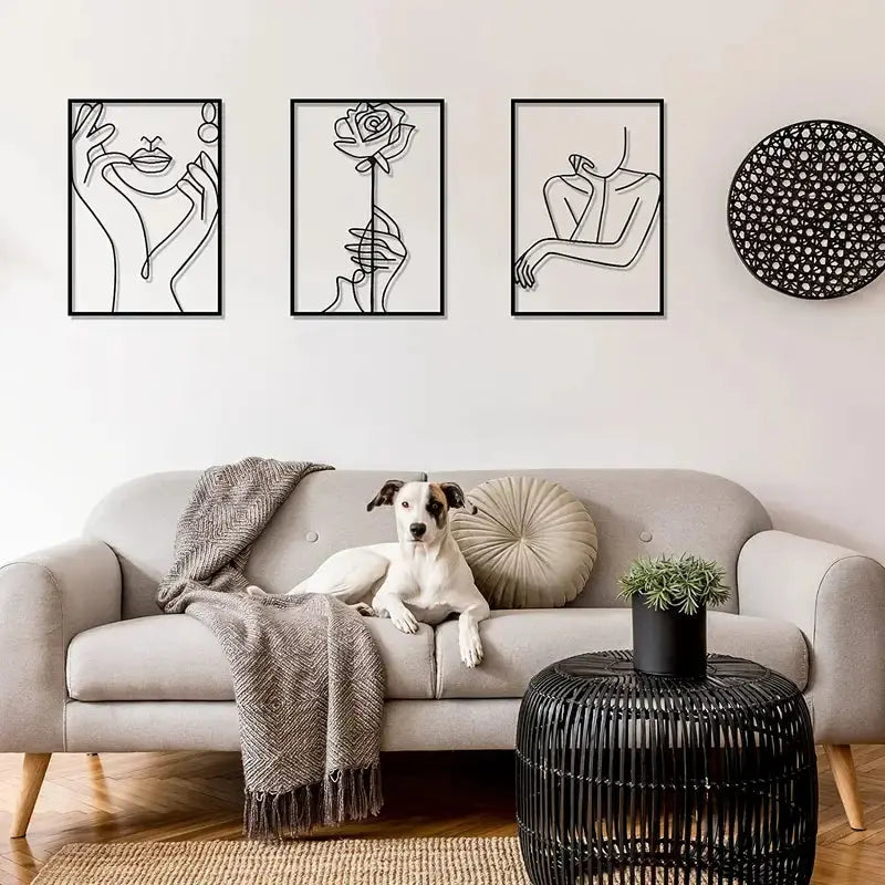 Thickened Modern Metal Line Art Wall Decor CraftedCave