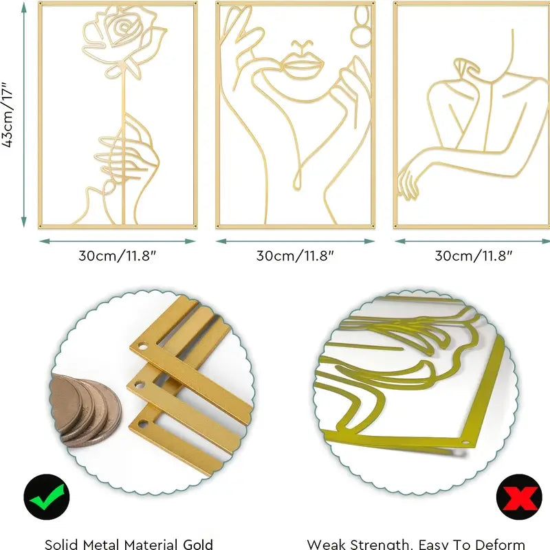 Thickened Modern Metal Line Art Wall Decor